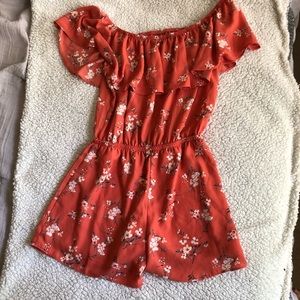 MmMmMm Orange Floral Romper